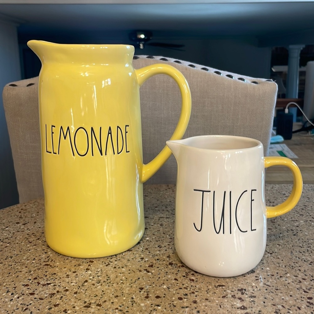 Rae Dunn Lemonade Pitcher. Juice pitcher not included.